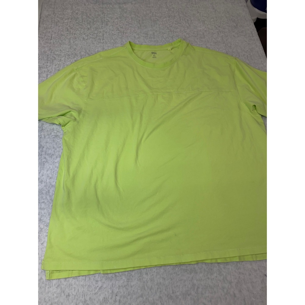 DSG Mensβ XL Lime Green Short Sleeve Performance Stretch Crew Neck T-Shirt